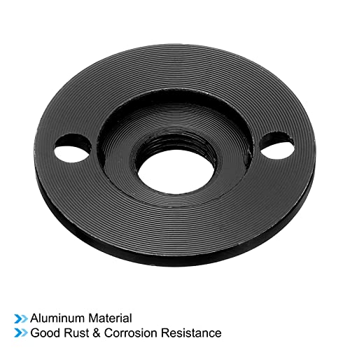 PATIKIL M10 Gooseneck Flange Mount, Female Thread Nut Screw Round Base Table Mounting for Gooseneck Hose Adapter, Aluminum Black - color: Black, size: M10