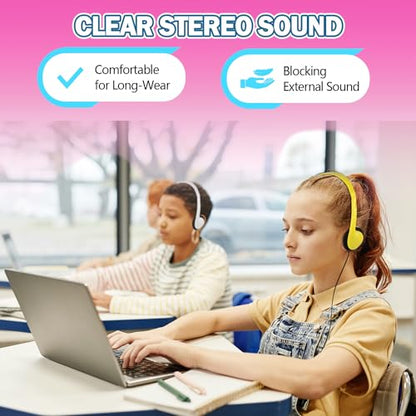 Classroom Headphones Bulk 50 Pack Class Set for School Students Kids and Adult -Sturdy Wired 3.5mm Plug (Mixed, 50 Pack) - color: Mixed, size: 50 Pack