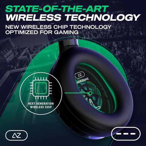 ACEZONE A-Spire Wireless Gaming Headset, Tournament-Grade Hybrid ANC, Ultra-Low Latency, Flip-to-Mute Mic, App EQ, 35+ Hr Battery, 270g, 2.4GH, BT, USB-C, 3.5mm, for PC, MacOS PS4/PS5, Switch, Mobile