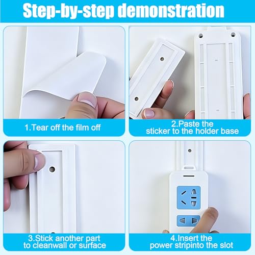 Adhesive Sliding Wall Mount Holder Removable Track Bracket Organizer for Home Storage Desk Hanging Easy Install Set 6PCS - color: 6 Pcs Beige