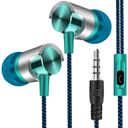 Wired In-Ear Headphones with Noise Cancelling, Ergonomic Earbuds for Sports, 3.5mm Jack Compatible with Phones and Devices, Blue Purple Silver(silver) - color: silver