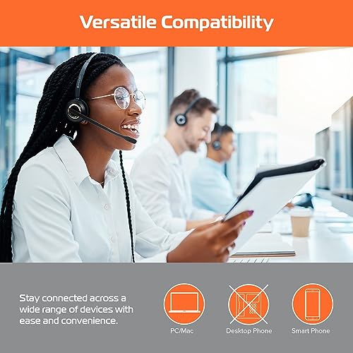 Spracht HS-2050 Single Ear Wireless Bluetooth Headset with Base Station | Noise Cancelling Headphones with Microphone for Pc, Laptop, Work from Home, Skype, Zoom, Call Centers, Office, Trucker - size: Single-Ear