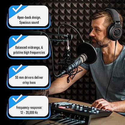 Philips Open Back Wired Headphones - Cushioned Over Ear Headphones with Adjustable Headband for Ultimate Comfort and Superior Sound Quality, Plugs into TV, Stereo or PC, Ideal for Podcasts or Music - style: Performance Audio | SHP9600