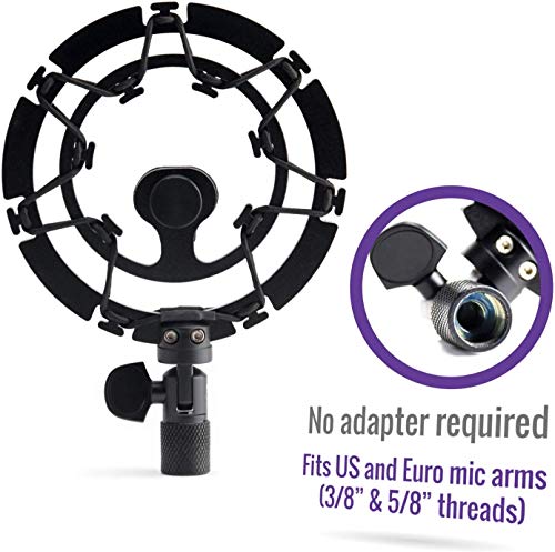 Shock Mount for Yeti X, Yeti Nano, Yeti Snowball, and Other mics with 5/8 Mount