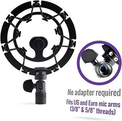 Shock Mount for Yeti X, Yeti Nano, Yeti Snowball, and Other mics with 5/8 Mount