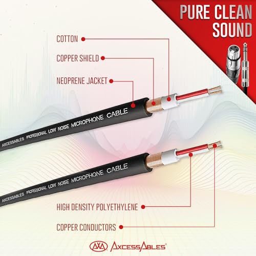 AxcessAbles XLR 암 - 0.6cm(1/4인치) TRS 밸런스 1.8m(6피트) 스피커 컬러 케이블 팩 | 밸런스 스피커, 마이크 스네이크 코드 (1.8m(6피트) - 6팩) - size: 6ft, style: XLR 암 - 1/4 TRS