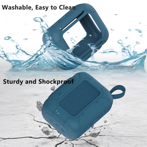 Silicone Cover Case for JBL Go 5 Portable Bluetooth Speaker | Protective Case for Go 5 Speaker, Shockproof Drop-Protection Cover with Carabiner (Blue) - color: Blue