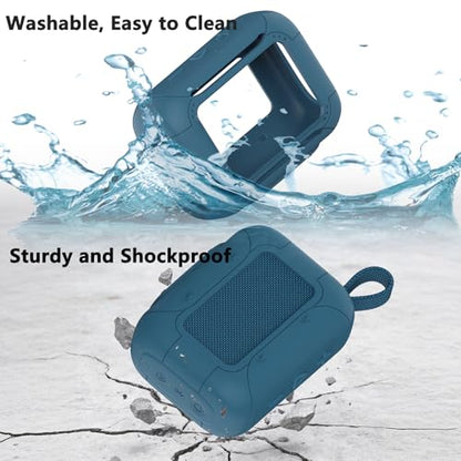 Silicone Cover Case for JBL Go 5 Portable Bluetooth Speaker | Protective Case for Go 5 Speaker, Shockproof Drop-Protection Cover with Carabiner (Blue) - color: Blue
