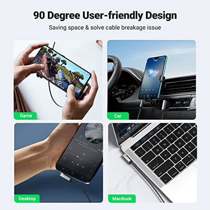 UGREEN 3.5mm Audio Cable, Stereo Aux Cord, 90 Degree Right Angle, 6FT | Male to Male, 24K Gold Plated, Compatible with Beats iPhone, iPod, iPad, Tablets, Speakers, Home Stereos, Speaker - size: 6FT