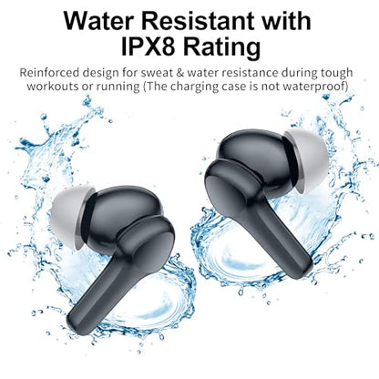 Wireless Earbuds,Immersive Sound Premium Deep Bass Hi-Fi Stereo Headset IPX8 Waterproof Bluetooth 5.3 with 4 Mics Call Noise Cancelling Wearable Technology Rings Earphones for iOS,Android,Workout - color: Royal Blue