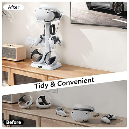 Kosker PSVR 2 Charging Stand & Headset Stand, for Meta Quest 2/3/3S - color: updated white