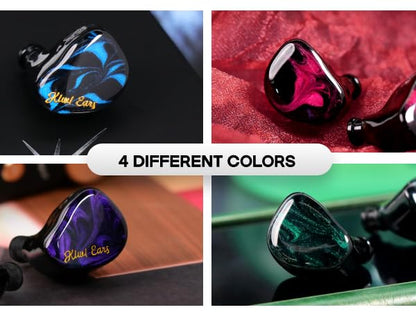 Linsoul Kiwi Ears Cadenza 10mm Beryllium Dynamic Driver IEMs, Purple | with 3D-Printed Shell, Audiophile Sound Balance, Detachable 0.78 2pin 3.5mm IEM Cable for Music Enthusiasts Musicians - color: Purple