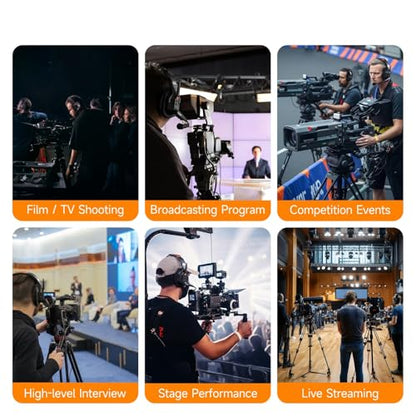 COMICA Seekcom S1 2-Users Full Duplex Wireless Intercom Headset System | 2.4GH 1300ft Team Communication AI/ENC Cancellation with PPT Mute IPX3 Waterproof for Film TV Shooting,Competition Events