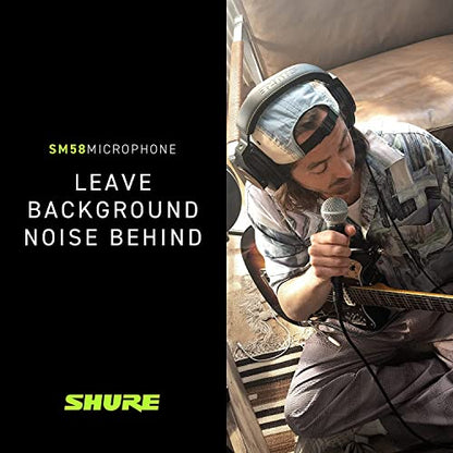 Shure SM58S Pro XLR Dynamic Vocal Microphone with On/Off Switch | Cardioid dynamic vocal mic with on/off switch for studio, live performance, podcasting and recording - style: SM58 with On/Off Switch