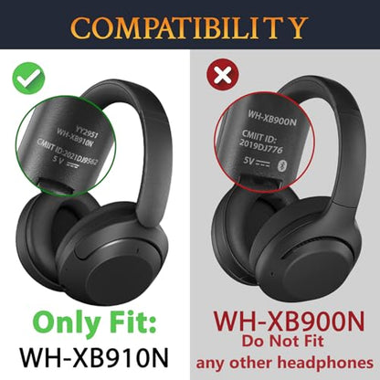 SOULWIT Earpads Cushions Replacement for Sony WH-XB910N Extra Bass Headphones, Ear Pads with Soft Protein Leather, Noise Isolation Foam - Blue - color: Blue