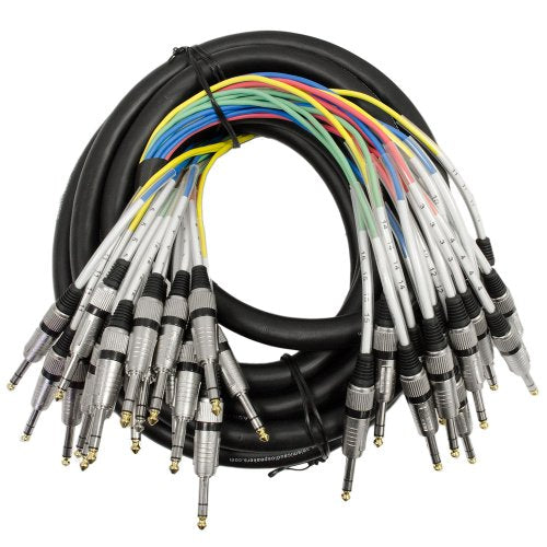 Seismic Audio SASRT-16x25-16 Channel 1/4" TRS Snake Cable - 25' Long - Serviceable ends - Pro Audio Effects Snake for Live Recording, Studios, & Gigs - Patch, Amp, Mixer, Audio Interface - size: 25 Foot - 16 Channel