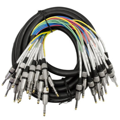 Seismic Audio SASRT-16x25-16 Channel 1/4" TRS Snake Cable - 25' Long - Serviceable ends - Pro Audio Effects Snake for Live Recording, Studios, & Gigs - Patch, Amp, Mixer, Audio Interface - size: 25 Foot - 16 Channel