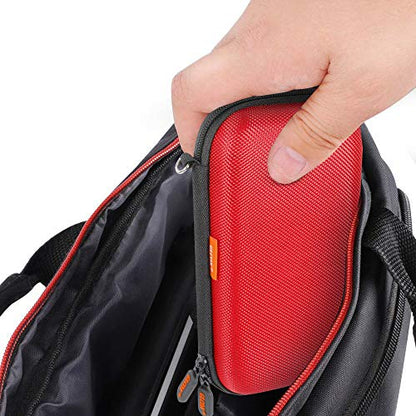 Red External Hard Drive Case, Shockproof EVA Travel Bag | Fits WD My Passport, Seagate, Toshiba, 1TB 2TB 4TB, Power Bank, Portable Electronic Organizer - color: Red