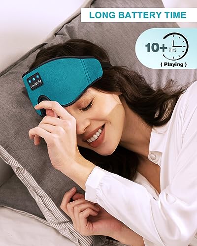 Sleep Mask with Bluetooth Headphones,LC-dolida Sleep Headphones Bluetooth Sleep Mask 3D Sleeping Headphones for Side Sleepers Best Gift and Travel Essential (Blue) - color: Blue