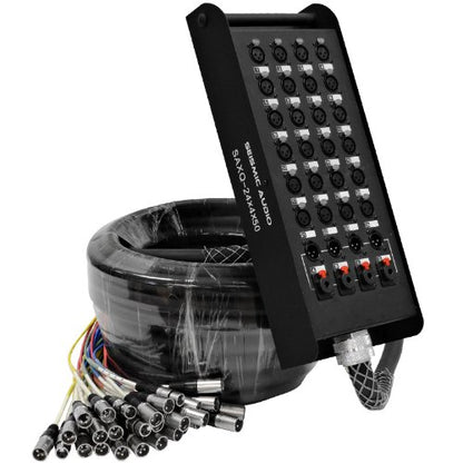 Seismic Audio - SAXQ-24x4x50 - 24 Channel 50' XLR Snake Cable with XLR and 1/4" Returns on the Box - size: 50 Foot - 24 Send x 4 Return
