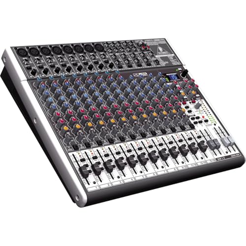 Behringer XENYX X2222USB Premium 22-Input 2/2-Bus Mixer, Bundle With 2x H&A XLR M to F Cable 25'