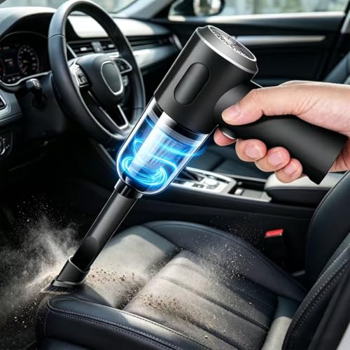 Compressed Air Duster Wireless Handheld Car Vacuum Cleaner, Air Blower 3 in 1 Electric Air Dusters Computer Vacuums Keyboard Cleaner Power Rechargeable Vacuum for Desk Home and Office Dust Cleaning