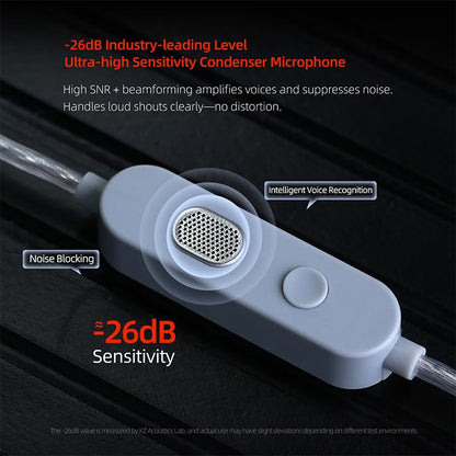 KZ T8 In Ear Monitor Cable, 8-Level Electronic Tuning Cord with Dual-Mic | 1.25m Silver-Plated Wire, Recessed 2-Pin IEM Cables for Gaming Music, Hifi Audio Replaceable Earbuds Cable (With Mic) - style: With Mic