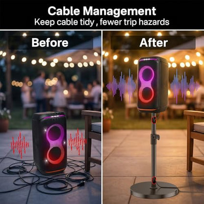 Floor Speaker Stand for JBL PartyBox 100/110/120/130 Stand, Adjustable Height 24.4"-32.3", Heavy Duty Surround Speaker Stands for JBL PartyBox Stand with Reinforced Base, Supports Up to 57 Lbs, 1 Pack - size: For PartyBox 110/120/130