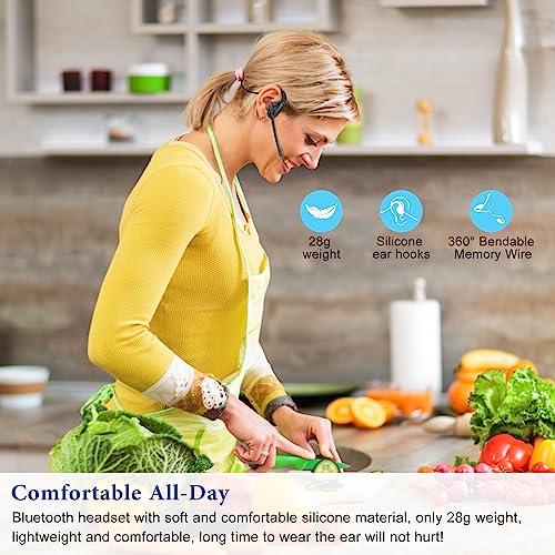 BANIGIPA Open Ear Air Conduction Headphones, Noise Cancelling Bluetooth Headset for Phones Laptop Computer PC, Wireless Earbuds for Office Meeting Running Cycling Driving Working