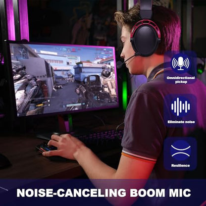 Replacement Mic Compatible with HyperX Cloud Alpha Wireless Gaming Headset – Detachable Noise-Canceling Boom Microphone with LED Mute Indicator Light
