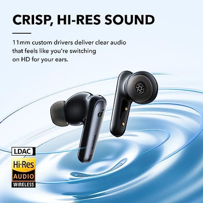 Soundcore by Anker Liberty 4 NC Wireless Earbuds | 98.5% Noise Reduction, Adaptive Noise Cancelling to Environment, Hi-Res Sound, 50H Battery, Wireless Charging, Bluetooth 5.3 - color: Black