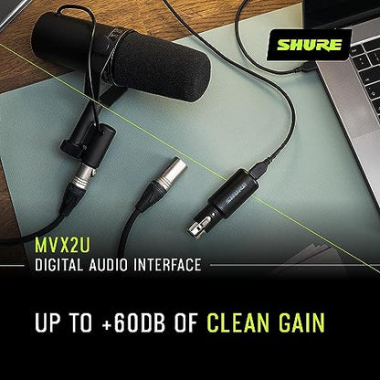 Shure SM7B + Shure MVX2U Bundle, Studio Vocal Recording Microphone with XLR to USB Connectivity