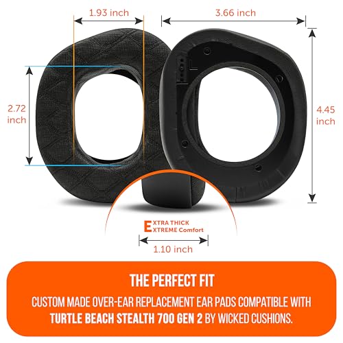 WC Freeze V2 Stealth 700 Gen 2 - Earpads for Turtle Beach Stealth 700 Gen 2 | Made by Wicked Cushions | New Freeze V2 Cooling Fabric, Enhanced Comfort & Isolation | Black - color: Black