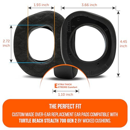 WC Freeze V2 Stealth 700 Gen 2 - Earpads for Turtle Beach Stealth 700 Gen 2 | Made by Wicked Cushions | New Freeze V2 Cooling Fabric, Enhanced Comfort & Isolation | Black - color: Black