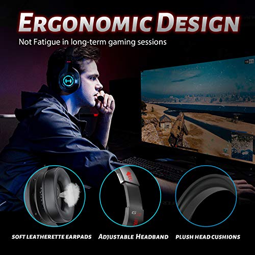 Edifier G2II Gaming Headset for PC PS4 USB Wired Gaming Headphones with 7.1 Surround Sound with Noise Canceling Microphone and RGB Light 50mm Driver Compatible with Mac Desktop PC Black - color: B_ED-G2 II