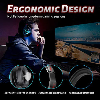 Edifier G2II Gaming Headset for PC PS4 USB Wired Gaming Headphones with 7.1 Surround Sound with Noise Canceling Microphone and RGB Light 50mm Driver Compatible with Mac Desktop PC Black - color: B_ED-G2 II