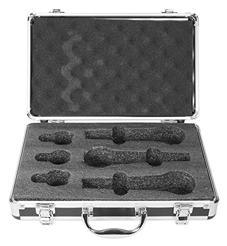 Rockville RMC-3PK Dynamic Microphones 3 Pack, Uni-Directional, Metal Build, XLR, Clear Sound, Low Background Noise, Durable Case, for Vocals, Instruments, DJs | Aluminum Carry Case, Dynamic, Neodymium, Uni-Directional, XLR, Mic Clips Included, Stand Mount