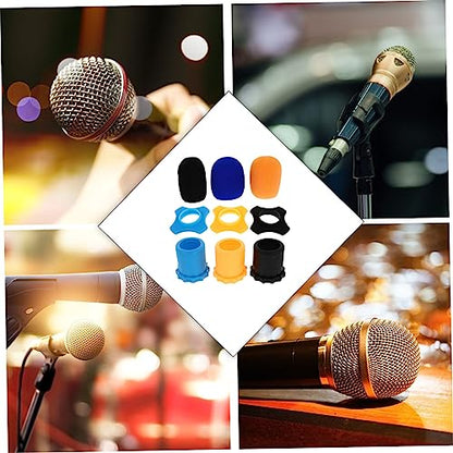 LIOOBO Thick Foam Microphone Protective Cover Anti-Slip Windshield Shield for Wireless Mics 1-Pack for Vocal Recording and Streaming