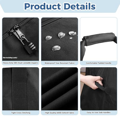COOLBEBE 83" x 16" x 12" Extra Large Tent Storage Bag - 260L, Black | Heavy Duty Waterproof Duffle Bag for Tent Poles, Canopy, Hammock, Tripod, Fishing Gear, Sports Equipment & Outdoor Moving - size: 83"x 16"x 12"