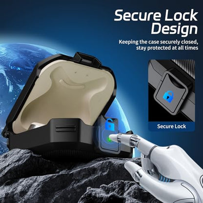 【Secure Lock】 Case for SHOKZ OpenFit Case with Cleaning Kit & Keychain, Soft TPU Cover Cover Compatible with SHOKZ OpenFit Open-Ear Earbuds True Wireless Bluetooth Headphones, Shockproof Protective