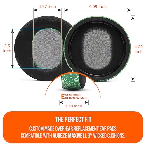 WC Freeze Maxwell Gen 1 - Cooling Gel Earpads for Audeze Maxwell 1 | Made by Wicked Cushions | Elevate Comfort, Durability, Thickness & Sound Isolation for Gaming | Emerald Tide - color: Emerald Tide