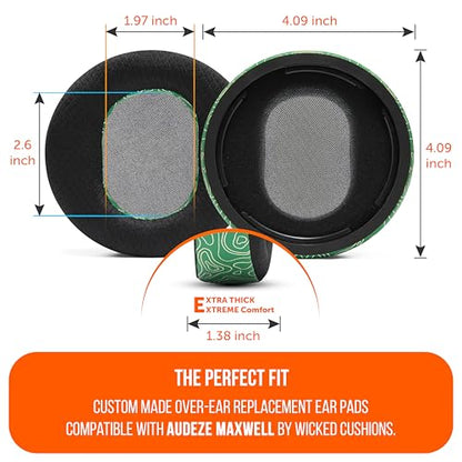 WC Freeze Maxwell Gen 1 - Cooling Gel Earpads for Audeze Maxwell 1 | Made by Wicked Cushions | Elevate Comfort, Durability, Thickness & Sound Isolation for Gaming | Emerald Tide - color: Emerald Tide