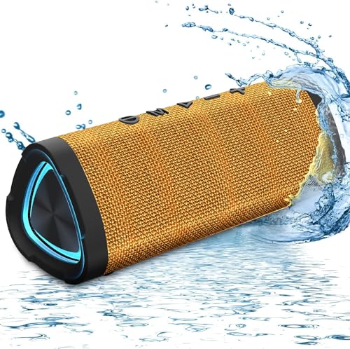 Vanzon Bluetooth Speakers V40 Portable Wireless Speaker V5.0 with 24W Loud Stereo Sound, TWS, 24H Playtime & IPX7 Waterproof, Suitable for Travel, Home&Outdoors(Yellow,Hij - color: Yellow