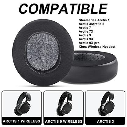 GVOEARS Cooling Gel Replacement Ear Pads Cushions for Steelseries Arctis 1/3/5/7/7X/9/9X/Pro/Prime/Xbox (Do Not Fit Any Arctis Nova) Wireless Headset, Earpads with High-Density Foam Ice Silk Fabric
