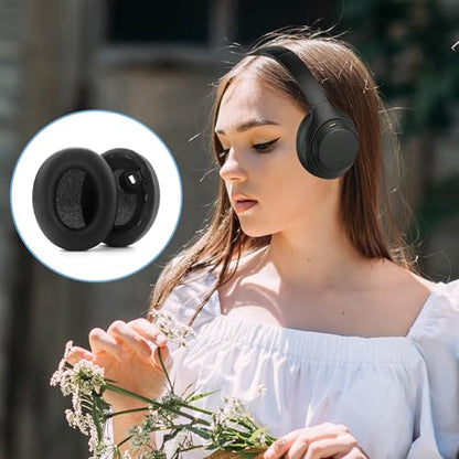 WH1000XM4 Replacement Ear Pads - Earpads for Sony WH-1000XM4 Headphones, Noise Cancelling Ear Pads Cushions with Softer Protein Leather, Memory Foam, Black