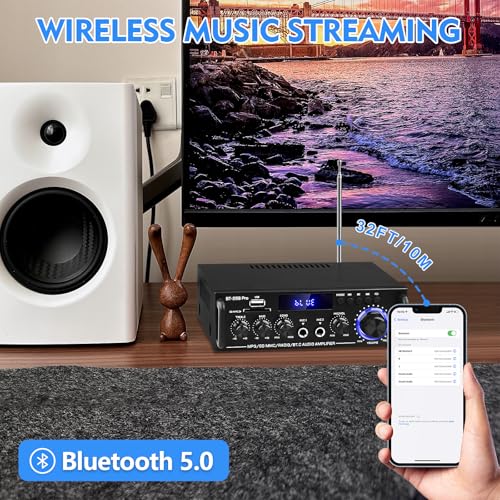 298Pro Bluetooth Stereo Receiver, 400W x 2 - color: BT-298Pro