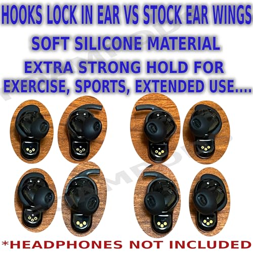 Silicone Ear Wings for Bose QuietComfort Earbuds Ultra/II/2nd Gen (2022/2023/2025) Hooks Stability Bands (3 Sets Medium) - size: 3 Sets Medium