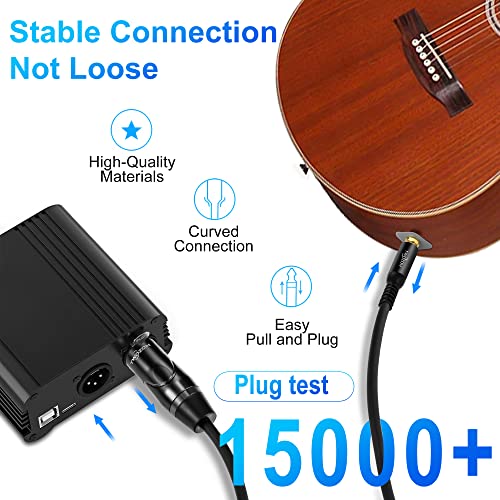 Twozoh XLR 1/4 Inch Jack TRS Cable, Balanced 6.35mm Plug to XLR Male, Stereo Guitar Cable 3.3FT (Professional/HiFi) - color: Male 1-PACK, size: 3.3FT