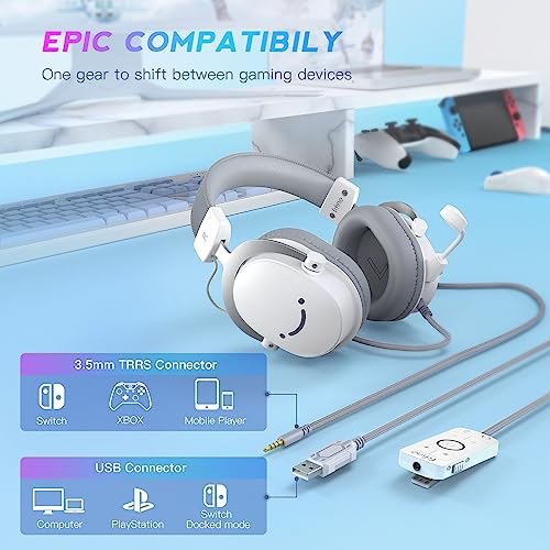 FIFINE Streaming USB Microphone Kit and PC Gaming Headset,Condenser RGB Mic Set on PS4/PS5,Plug and Play for Music Recording,Gaming,Over-Ear Wired Headphones for Computer,Controller,Xbox(A6TW+H9W)