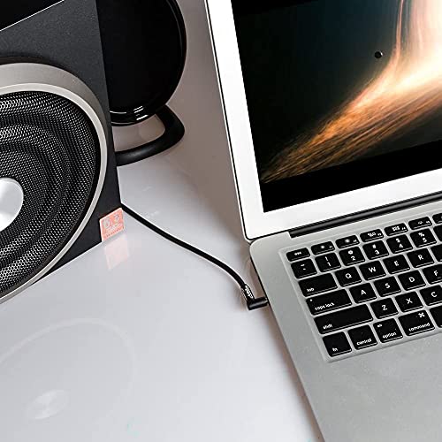 J&D 3.5mm Stereo Audio Aux Jack to Jack Gold Plated Cable 90 Degree Right Angle Compatible for iPhone, Galaxy, Speakers or All Other Devices, 10 Feet - size: 10 Feet